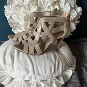 Zip up strappy heels